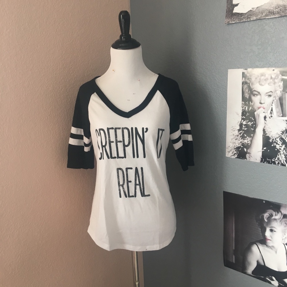 White baseball tee